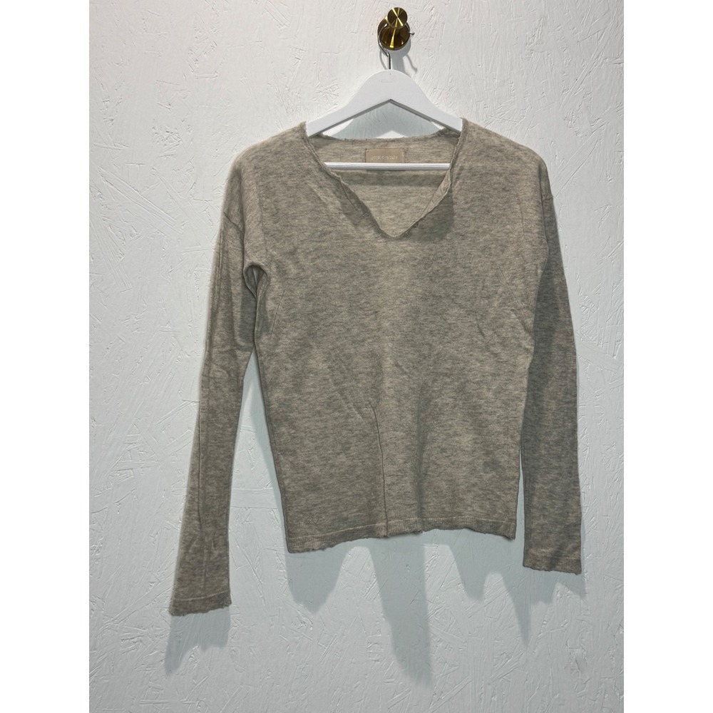 Zadig & Voltaire Celsa CP Grey Cashmere Rhinestone Wing Sweater WEMZ1129F Small